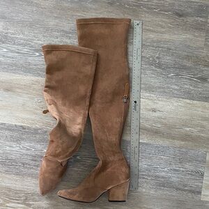 Women's Tan Suede Knee-High Boots
